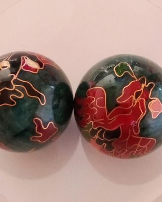 SFERE PALLINE CINESI IN CLOISONNÉ ANTISTRESS