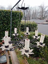 Lampadario in ferro battuto 7 lampade Primi 900