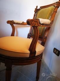 poltrona girevole stile Luigi XVI