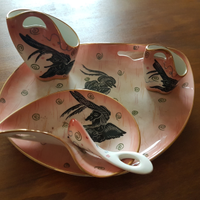 Servizio da fumo vintage ceramica anni 50