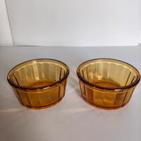 Set 2 ciotole in vetro ambrato