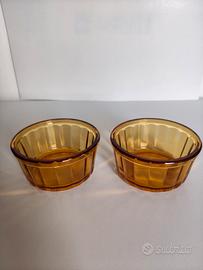 Set 2 ciotole in vetro ambrato