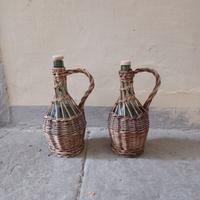 Coppia Fiaschi Vintage in Vimini