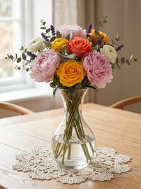 Vaso per fiori in vetro trasparente - caraffa