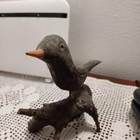 Soprammobile merlo nero intagliato 