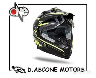 CASCO CROSS TOURING NERO LUCIDO / GIALLO