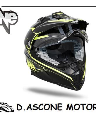 CASCO CROSS TOURING NERO LUCIDO / GIALLO