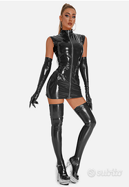 Vestito donna ecopelle effetto lucido taglia S