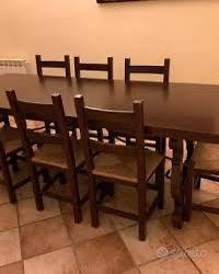 Tavolo legno massello allungabile con 6 sedie