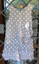 Abito estivo bambina top e gonna a pois 8/10 anni
