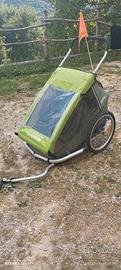 carrello porta bambini 2 posti bici e passeggino 