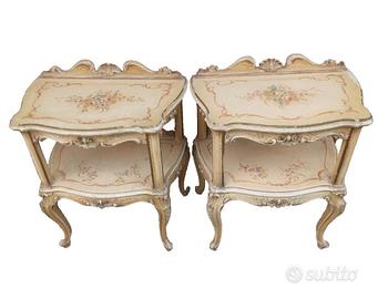 SPLENDIDA COPPIA COMODINI STILE VENEZIANO
