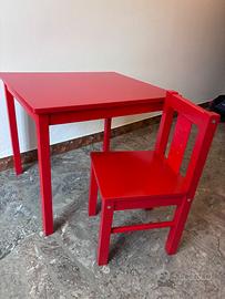 Tavolino con sedia per bambini