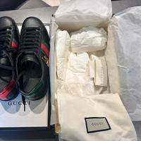 Gucci Ace  Sneakers Dog Nero Verde NUOVE taglia 7