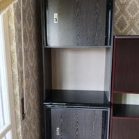 Mobile scaffali porta TV legno grigio nero