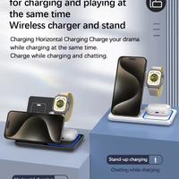 Supporto  caricabatterie wireless pieghevole 3in1