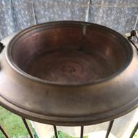 Vecchio braciere rame ottone anni 50