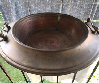 Vecchio braciere rame ottone anni 50