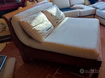Chaise loungue in noce massiccio del 1820