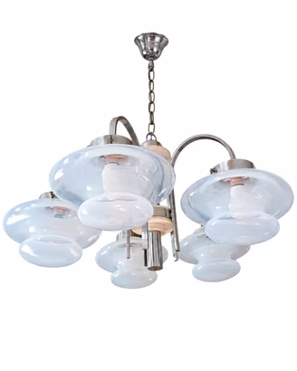 lampadario space Age 5 luci vintage anni 70