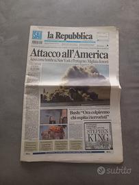 REPUBBLICA 12 SETTEMBRE 2001 ATTACCO ALL'AMERICA