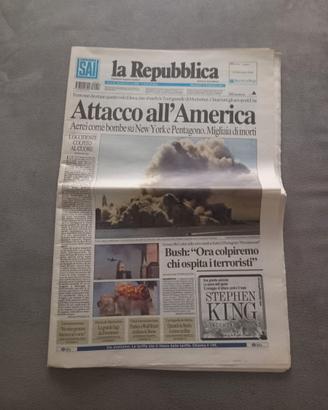 REPUBBLICA 12 SETTEMBRE 2001 ATTACCO ALL'AMERICA