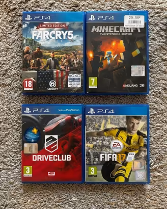 Lotto 4 Giochi PS4 + Cuffie Licenza Ufficiale Sony