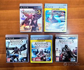 Ps3 lotto 5 giochi Assassin's Creed + Uncharted