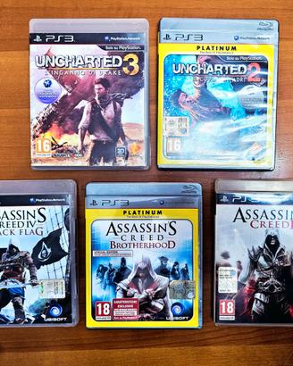 Ps3 lotto 5 giochi Assassin's Creed + Uncharted