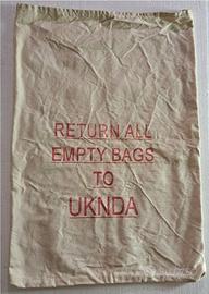 Sacco postale vintage in tela.