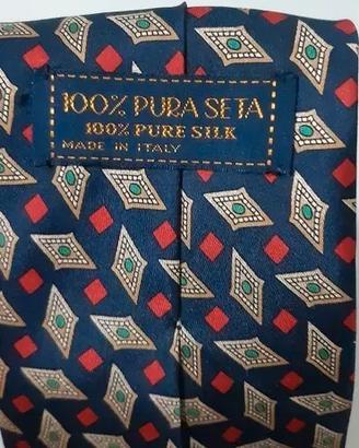 Cravatta a rombi colorati pura seta