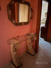 Tavolino vetrato per arredamento