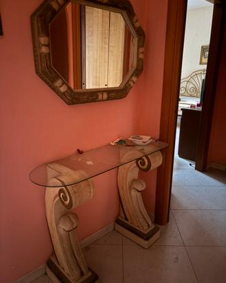 Tavolino vetrato per arredamento