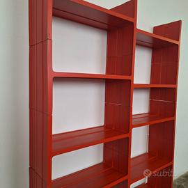 Libreria modulare arancione anni '70