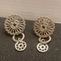 Orecchini a Clip con Strass Bianco e Nero