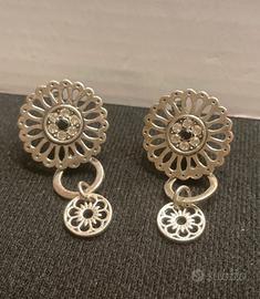 Orecchini a Clip con Strass Bianco e Nero