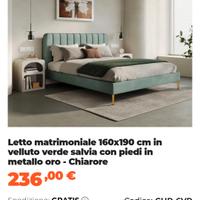 Letto matrimoniale stile vintage 