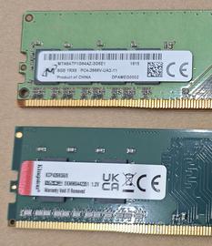 RAM 16GB DDR4 2666MHz Kingston + Micron  PC Desk.