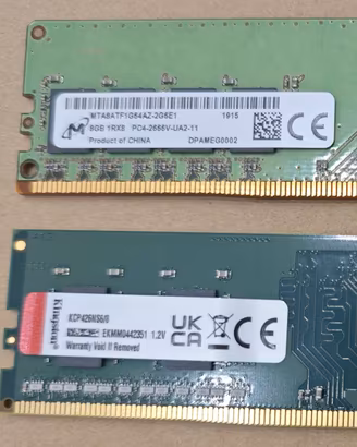 RAM 16GB DDR4 2666MHz Kingston + Micron  PC Desk.