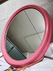 Specchio Ovale Vintage Retro' Cornice Legno Shabby