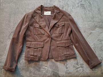 Giacca foderata marrone stile sahariano
