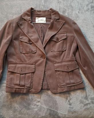 Giacca foderata marrone stile sahariano