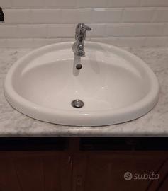 Lavabo da incasso marca cesame  + piano in marmo