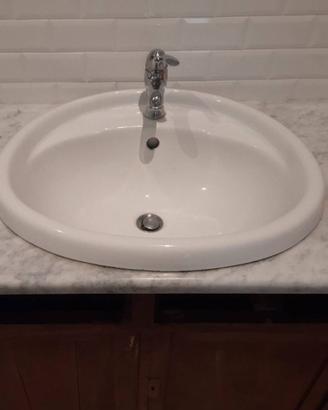 Lavabo da incasso marca cesame  + piano in marmo