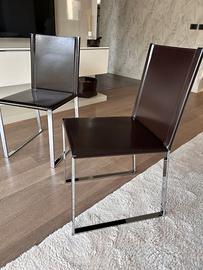 n.10 sedie Midj Cordova in ecopelle marrone