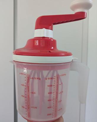 Tupperware Chef Easy MIXX 1,25 L Rosso E Bianco - Contenitore Con Frusta E Manovella - 4