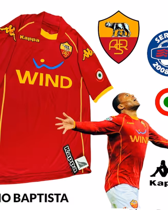 ✅🟡🔴 MAGLIA AS ROMA J. BAPTISTA 2008/2009 DERBY L