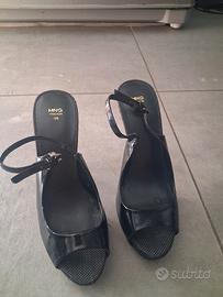 sandali nero lucido taglia 38 tacco 15cm