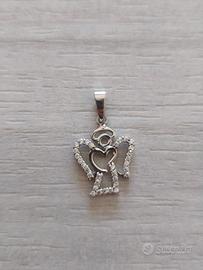 Ciondolo Angelo - Oro Bianco 750