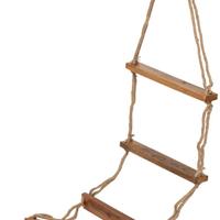 Scala sospesa in juta 5 gradini in legno 175x40cm